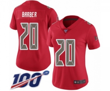 Women's Tampa Bay Buccaneers #20 Ronde Barber Limited Red Rush Vapor Untouchable 100th Season Football Jersey