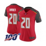 Women's Tampa Bay Buccaneers #20 Ronde Barber Red Team Color Vapor Untouchable Limited Player 100th Season Football Jersey