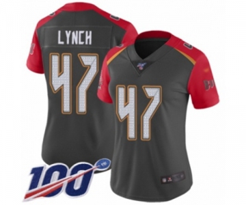Women's Tampa Bay Buccaneers #47 John Lynch Limited Gray Inverted Legend 100th Season Football Jersey