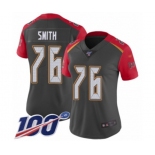 Women's Tampa Bay Buccaneers #76 Donovan Smith Limited Gray Inverted Legend 100th Season Football Jersey