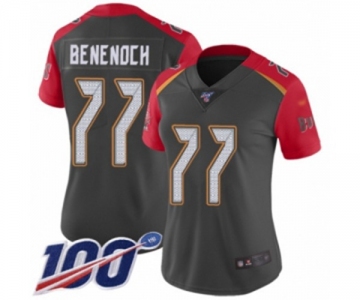 Women's Tampa Bay Buccaneers #77 Caleb Benenoch Limited Gray Inverted Legend 100th Season Football Jersey