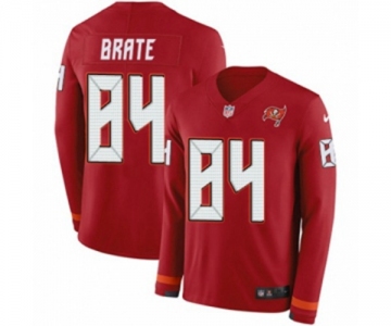 Youth Nike Tampa Bay Buccaneers #84 Cameron Brate Limited Red Therma Long Sleeve NFL Jersey