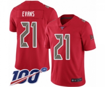 Youth Tampa Bay Buccaneers #21 Justin Evans Limited Red Rush Vapor Untouchable 100th Season Football Jersey