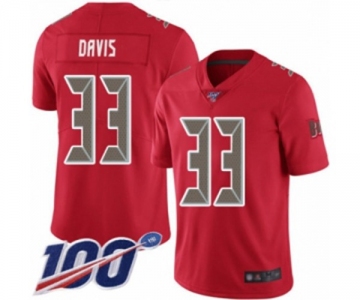 Youth Tampa Bay Buccaneers #33 Carlton Davis Limited Red Rush Vapor Untouchable 100th Season Football Jersey