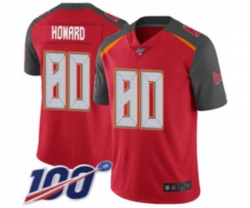 Youth Tampa Bay Buccaneers #80 O. J. Howard Red Team Color Vapor Untouchable Limited Player 100th Season Football Jersey