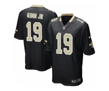 Men Nike New Orleans Saints #19 Ted Ginn Jr Game Black Team Color NFL Jersey