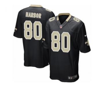 Men Nike New Orleans Saints #80 Clay Harbor Game Black Team Color NFL Jersey