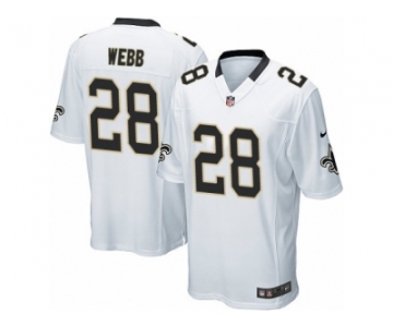 Men's Nike New Orleans Saints #28 B.W. Webb Game White NFL Jersey