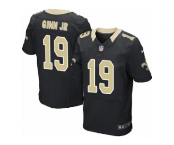 Men Nike New Orleans Saints #19 Ted Ginn Jr Elite Black Team Color NFL Jersey