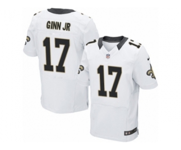 Men's Nike New Orleans Saints #17 Ted Ginn Jr Elite White NFL Jersey