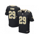 Men's Nike New Orleans Saints #29 John Kuhn Elite Black Team Color NFL Jersey