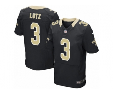 Men's Nike New Orleans Saints #3 Will Lutz Elite Black Team Color NFL Jersey