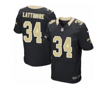 Men's Nike New Orleans Saints #34 Marshon Lattimore Elite Black Team Color NFL Jersey