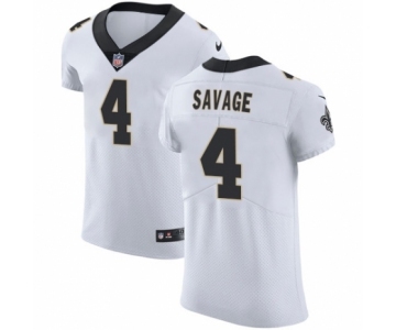 Men's Nike New Orleans Saints #4 Tom Savage White Vapor Untouchable Elite Player NFL Jersey