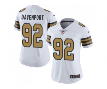Women Nike New Orleans Saints #92 Marcus Davenport White Stitched NFL Limited Rush Jersey