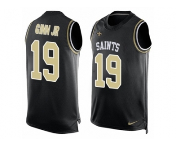Men Nike New Orleans Saints #19 Ted Ginn Jr Limited Black Player Name & Number Tank Top NFL Jersey
