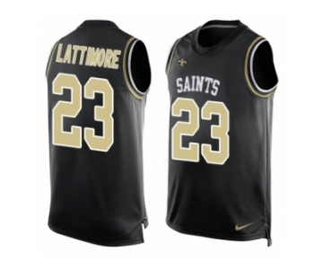 Men Nike New Orleans Saints #23 Marshon Lattimore Limited Black Player Name & Number Tank Top NFL Jersey