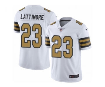 Men Nike New Orleans Saints #23 Marshon Lattimore Limited White Rush Vapor Untouchable NFL Jersey