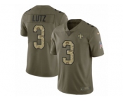 Men Nike New Orleans Saints #3 Will Lutz Limited Olive Camo 2017 Salute to Service NFL Jersey