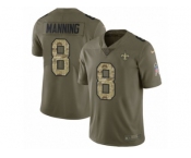 Men Nike New Orleans Saints #8 Archie Manning Limited Olive Camo 2017 Salute to Service NFL Jersey