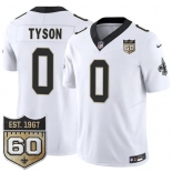 Men's New Orleans Saints #0 Jordyn Tyson White 2026 F.U.S.E 60th Anniversary Patch Vapor Limited Football Stitched Jersey