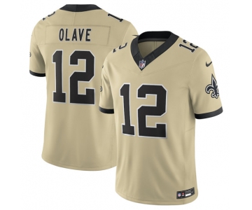 Men's New Orleans Saints #12 Chris Olave Gold 2025 F.U.S.E. Alternate Vapor Limited Football Stitched Jersey