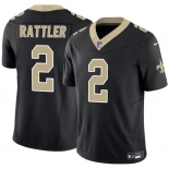 Men's New Orleans Saints #2 Spencer Rattler Black 2025 F.U.S.E Vapor Limited Football Stitched Jersey