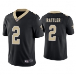 Men's New Orleans Saints #2 Spencer Rattler Black 2025 Vapor Limited Football Stitched Jersey