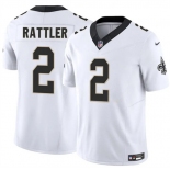 Men's New Orleans Saints #2 Spencer Rattler White 2025 F.U.S.E Vapor Limited Football Stitched Jersey