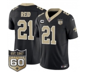 Men's New Orleans Saints #21 Justin Reid Black 2026 F.U.S.E With 2-Star C Patch And 60th Anniversary Patch Vapor Limited Football Stitched Jersey
