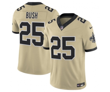 Men's New Orleans Saints #25 Reggie Bush Gold 2025 F.U.S.E. Alternate Vapor Limited Football Stitched Jersey