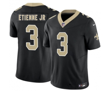 Men's New Orleans Saints #3 Travis Etienne Jr Black 2026 F.U.S.E Vapor Limited Football Stitched Jersey