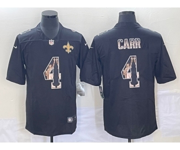 Men's New Orleans Saints #4 Derek Carr 2019 Black Statue Of Liberty Stitched NFL Nike Limited Jersey