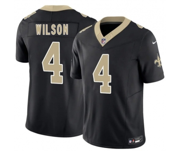 Men's New Orleans Saints #4 Zach Wilson Black 2026 F.U.S.E. Vapor Limited Football Stitched Jersey