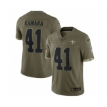 Men's New Orleans Saints #41 Alvin Kamara 2022 Olive Salute To Service Limited Stitched Jersey