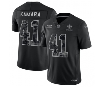 Men's New Orleans Saints #41 Alvin Kamara Black F.U.S.E. 2026 Salute to Service Limited Football Stitched Jersey