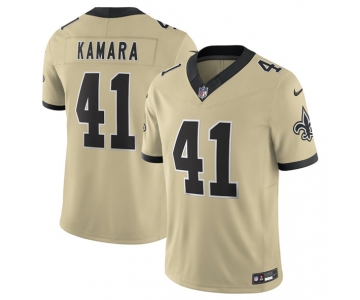 Men's New Orleans Saints #41 Alvin Kamara Gold 2025 F.U.S.E. Alternate Vapor Limited Football Stitched Jersey