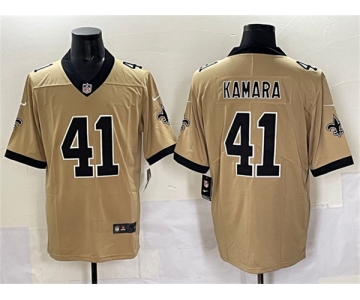 Men's New Orleans Saints #41 Alvin Kamara Gold Alternate Vapor Limited Football Stitched Jersey