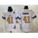 Men's New Orleans Saints #41 Alvin Kamara White F.U.S.E. 60th Anniversary Patch Vapor Limited Football Stitched Jersey Men's New Orleans Saints #41 Alvin Kamara White F.U.S.E. 60th Anniversary Patch Vapor Limited Football Stitched Jersey
