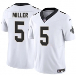 Men's New Orleans Saints #5 Kendre Miller White 2025 F.U.S.E Vapor Limited Football Stitched Jersey Men's New Orleans Saints #5 Kendre Miller White 2025 F.U.S.E Vapor Limited Football Stitched Jersey