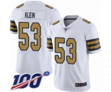 Men's New Orleans Saints #53 A.J. Klein Limited White Rush Vapor Untouchable 100th Season Football Jersey