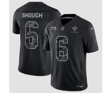 Men's New Orleans Saints #6 Tyler Shough Black F.U.S.E. 2026 Salute to Service Limited Football Stitched Jersey