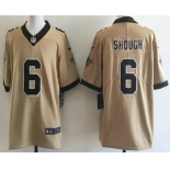 Men's New Orleans Saints #6 Tyler Shough Limited Gold Alternate Vapor Jersey