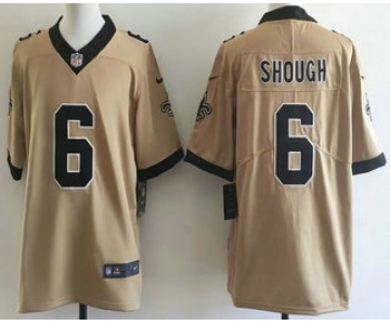 Men's New Orleans Saints #6 Tyler Shough Limited Gold Alternate Vapor Jersey
