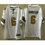Men's New Orleans Saints #6 Tyler Shough Limited White Alternate Vapor Jersey Men's New Orleans Saints #6 Tyler Shough Limited White Alternate Vapor Jersey