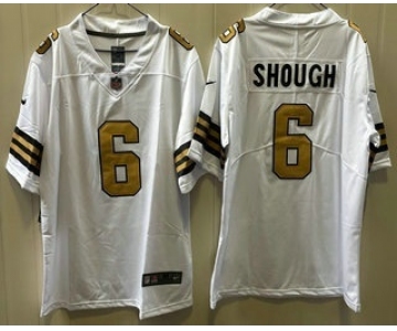 Men's New Orleans Saints #6 Tyler Shough Limited White Alternate Vapor Jersey