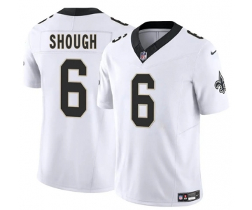 Men's New Orleans Saints #6 Tyler Shough White 2025 Draft F.U.S.E. Vapor Limited Football Stitched Jersey