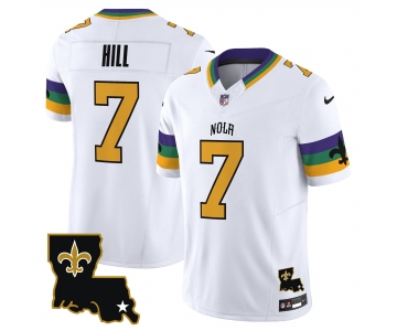 Men's New Orleans Saints #7 Taysom Hill White 2024 F.U.S.E. Vapor Limited Stitched Jersey