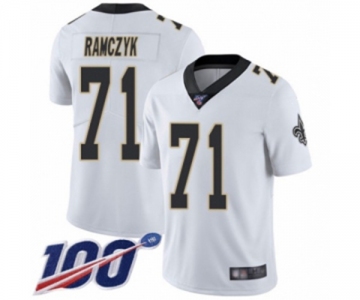 Men's New Orleans Saints #71 Ryan Ramczyk White Vapor Untouchable Limited Player 100th Season Football Jersey