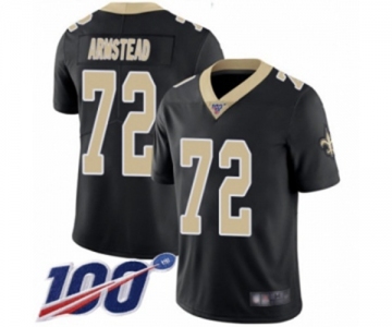 Men's New Orleans Saints #72 Terron Armstead Black Team Color Vapor Untouchable Limited Player 100th Season Football Jersey